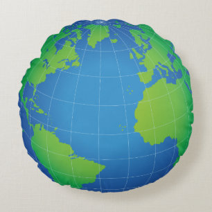 Coussins Ronds Carte de globe du monde