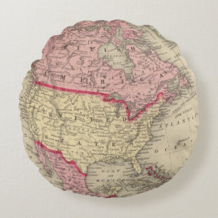 Coussins Ronds Carte de l'Amérique du Nord
