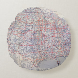 Coussins Ronds Carte de route Etats-Unis