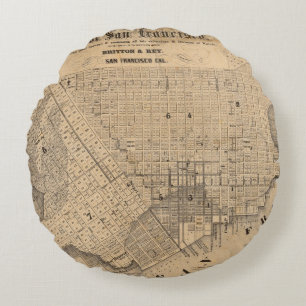 Coussins Ronds Carte de San Francisco