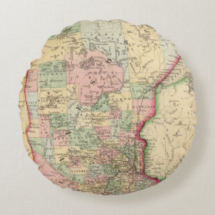 Coussins Ronds Carte du Minnesota par Mitchell
