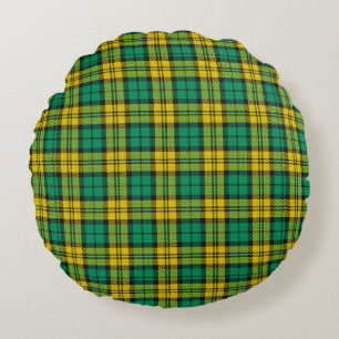 Coussins Ronds Carte Tartan Campbell Blackwatch jaune vert