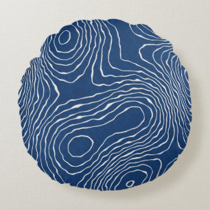 Coussins Ronds Carte topographique de la ligne terrestre sans sou