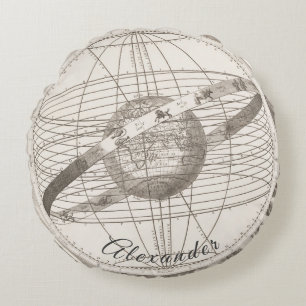 Coussins Ronds Carte Vintage marine du ciel astrologique personna
