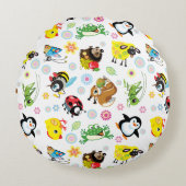 Coussins Ronds cartoon animals for kikids (Devant)