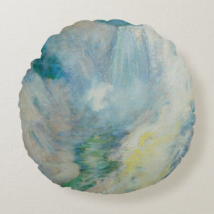 Coussins Ronds Cascade dans Yellowstone par Twachtman, Art Vintag