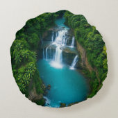 Coussins Ronds "Cascades tranquilles - La nature dans tous les se (Dos)