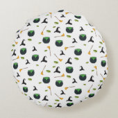 Coussins Ronds Casquette de sorcière Broom Caldron Motif Hallowee (Dos)
