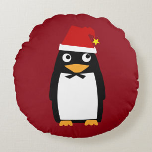 Coussins Ronds Casquette rouge Tux de Père Noël de Joyeux Noël de