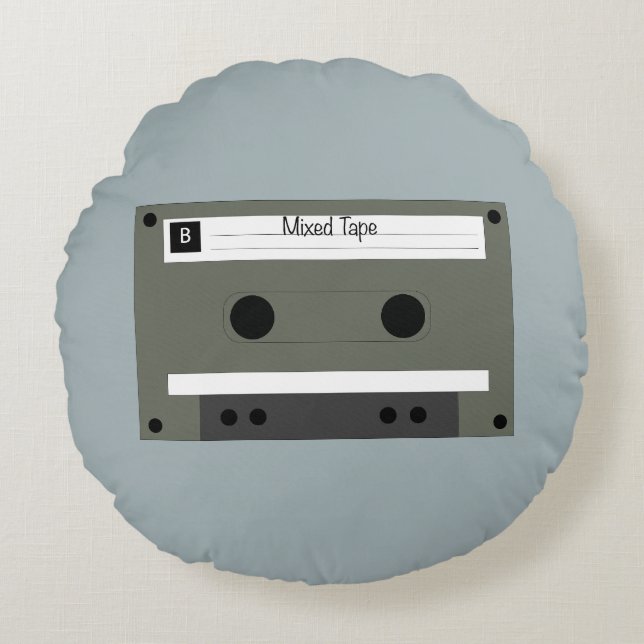 Coussins Ronds Cassette, Mixed Tape (Devant)