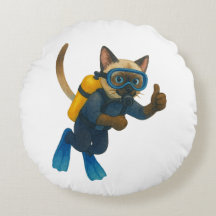 Cat scuba divers dive in the sea