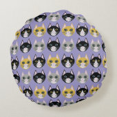 Coussins Ronds Cats purple (Dos)
