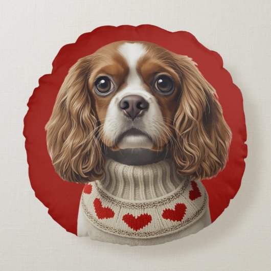 Coussins Ronds Cavalier Cœur d'amour (Devant)