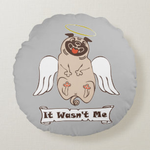 Coussins Ronds Ce n'était pas moi ange carlin drôle de citation