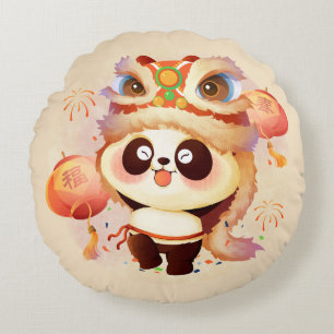 Coussins Ronds Célébration festive de Panda
