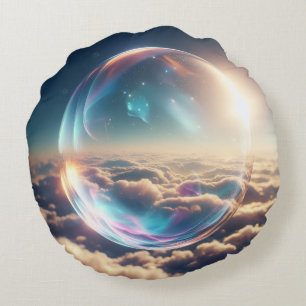 Coussins Ronds Celestial Bubble in the Sky
