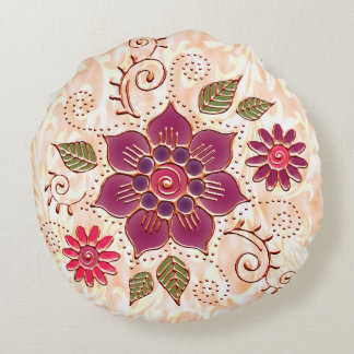 Coussins Ronds Cercle De Filigree Avec Fleurs