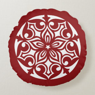 Coussins Ronds CERCLE TRIBAL Rouge DE LA VIE JAUNE Oreiller