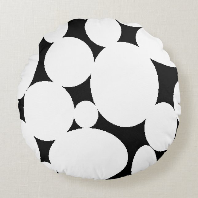 COUSSINS RONDS CERCLES BLANCS (Devant)