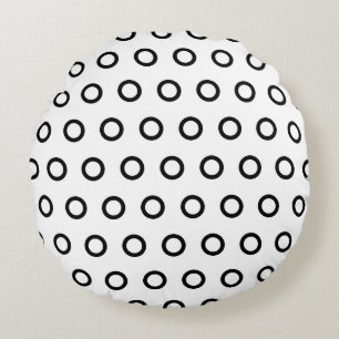 Coussins Ronds Cercles blancs et noirs