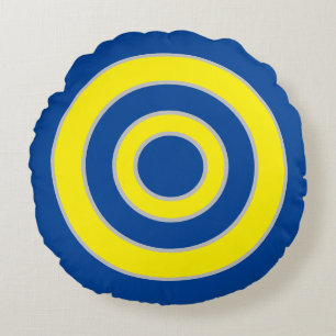Coussins Ronds Cercles bleu et jaune