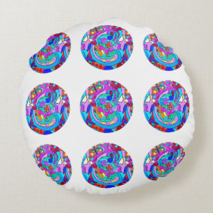 Coussins Ronds cercles d'amour super hippie