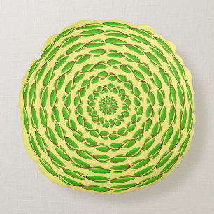 Coussins Ronds Cercles de feuilles concentrées par Kenneth Yoncic
