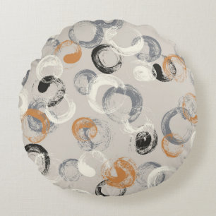 Coussins Ronds Cercles gris : Motif simple et transparent