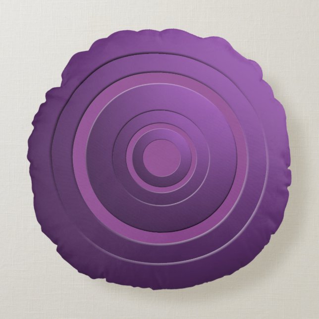 Coussins Ronds Cercles métalliques modernes violet avec n'importe (Devant)