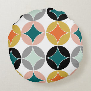 Coussins Ronds Cercles modernes du milieu du siècle Motif géom