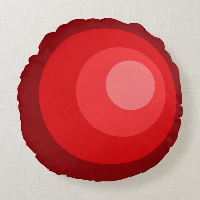 Coussins Ronds Cercles rouges rétro (Devant)