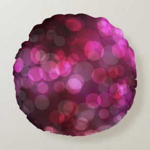 Coussins Ronds Cercles vintages : rose foncé, bleu.
