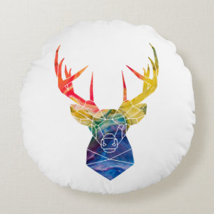 Coussins Ronds Cerf aquarelle