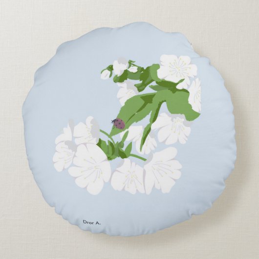 Coussins Ronds Cerisier en fleur (Dos)