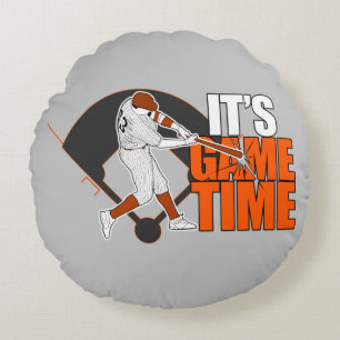Coussins Ronds C'est l'heure du jeu - Baseball