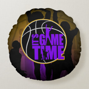 Coussins Ronds C'est l'heure du jeu - Purple & Gold