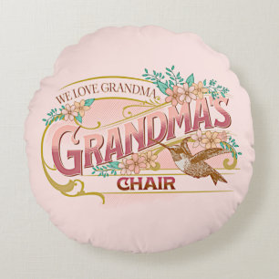 Coussins Ronds Chaise de grand-mère, We Love Grand-mère with Bird