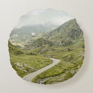 COUSSINS RONDS CHAMP ET MONTAGNE VERTS