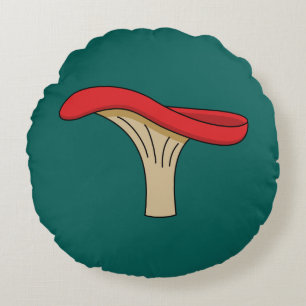 Coussins Ronds Champignons rouges caricaturés