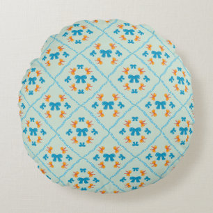 Coussins Ronds Charmant Nœud Papillon Carrelage Géométrique Menth