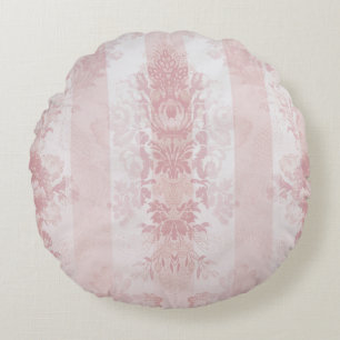 Coussins Ronds Charme classique : Grilles Damas rouges et blanche