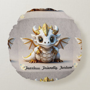 Coussins Ronds "Charme de dragon d'or"
