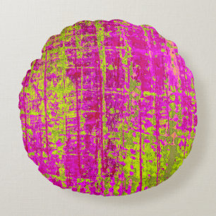 Coussins Ronds Chartreuse Kiss rose et vert Abstrait