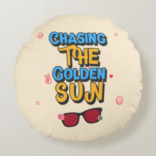 Coussins Ronds Chasser le soleil d'or