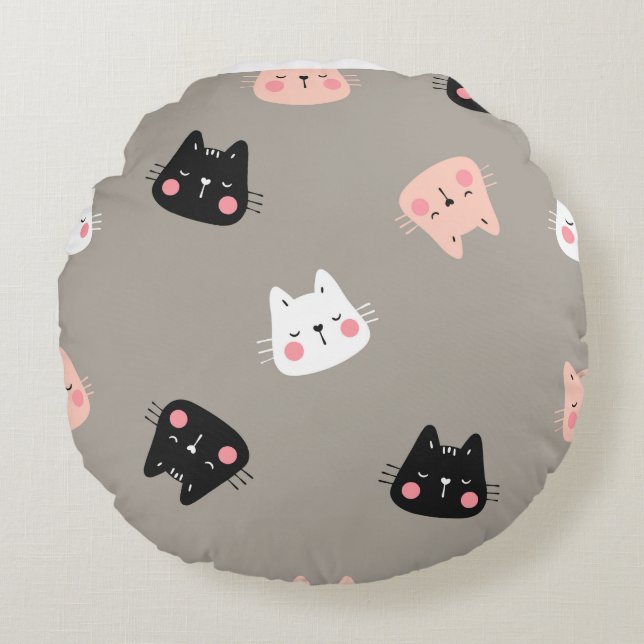 Coussins Ronds Chat cool (Devant)