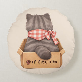 Coussins Ronds Chat dans la boîte