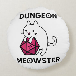 Coussins Ronds Chat de la Meowster Dungeon amusant