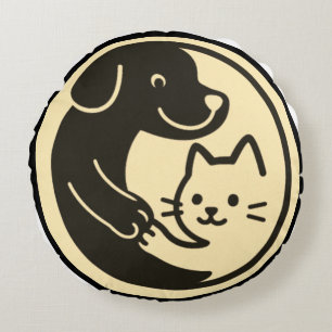 Coussins Ronds Chat et chien