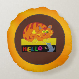 Coussins Ronds Chat et souris