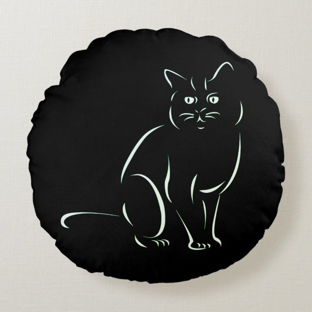 Coussins Ronds Chat Kitty Blanc (Devant)